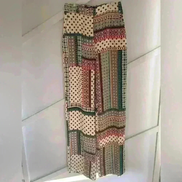 ZARA PRINTED PALAZZO TROUSERS size XS  NWOT - Picture 6 of 10